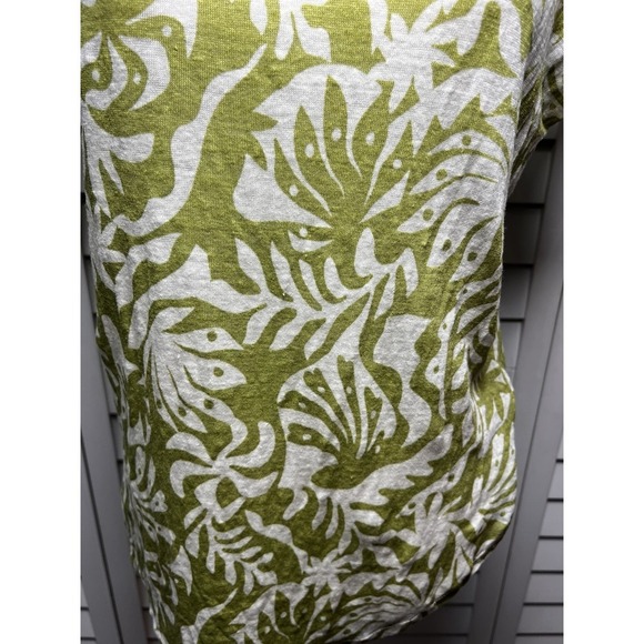 Rachel Zoe 100% Linen Tropical Print Boat Neck Cap Sleeve Top Size Small - Picture 5 of 8